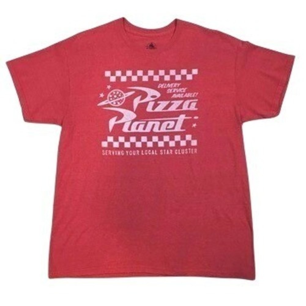 Disney Toy Story Pizza Planet T-Shirt Mens L Red Short Sleeve Crew Neck Pixar